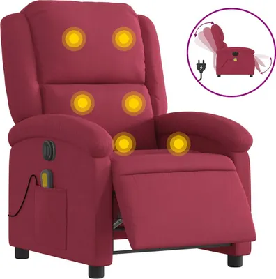 Produktbild von vidaXL Massagesessel Elektrisch Weinrot Samt