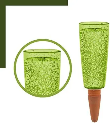Produktbild von Wasserspender Copa M | 8X Grün | 150 ml Füllmenge | Bewässerungskugel klein mit Ton Fuß | Wasserspender Pflanzen und Blumen Terrakotta Stiel