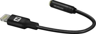 Produktbild von Lightning / 3.5mm Klinkenbuchse Adapter, geflochtenes Nylon, Swissten - Schwarz