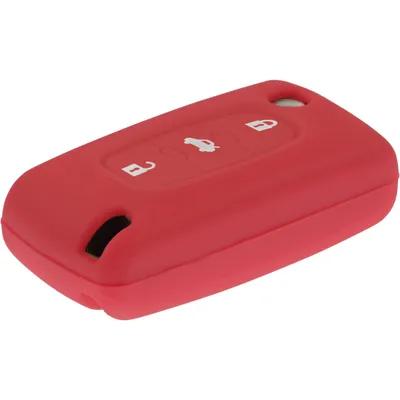 Produktbild von PhoneNatic Silikon Schlüssel Hülle kompatibel mit der Peugeot 307 / 408 / 407 / 607 3-Tasten Fernbedienung in rot Klappschlüssel 3-Key