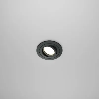 Image de Luminaire encastré, noir rond, douille GU10, diamètre 9,2cm