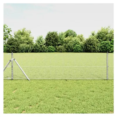 Produktbild von Zaunpfosten Silber 10 x 0,6 m (13 mm Maschen) Stahl Gartenzaun für Hundezaun, Weidezaun, Gartenzaun und Hühnerzaun