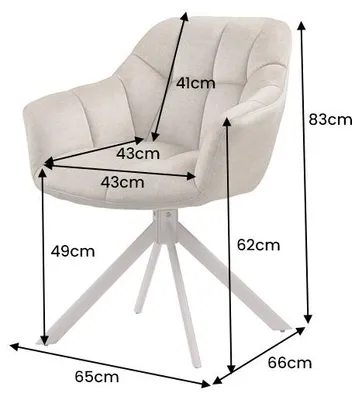 Produktbild von riess-ambiente Drehbarer Stuhl PAPILLON beige champagner greige Samt Metall Esszimmerstuhl mit Armlehne