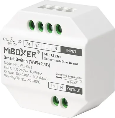 Produktbild von MiBoxer WL-SW1 WIFI Smart-Schalter – Unterputzmodul für 230 V mit App- und Tastersteuerung