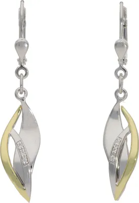 Produktbild von Ohrhänger Silber 925 Gold plattiert Zirkonia JL20-06-1174 JuwelmaLux