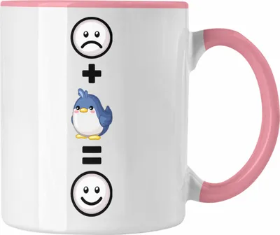 Produktbild von Trendation - Vogel Tasse Geschenk für Vogel Liebhaber  :( + Vogel = :) Lustige Geschenkidee Geburtstag (Rosa)