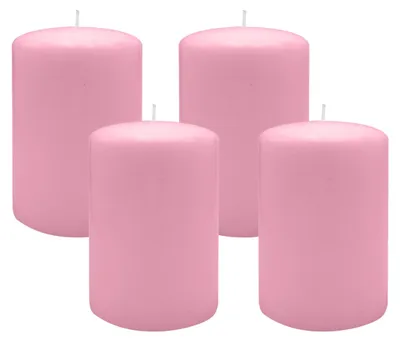 Produktbild von Flachkopf-Stumpenkerzen Rosa 100 x Ø 60 mm, 4 Stück