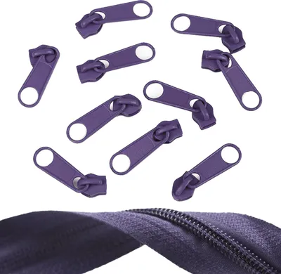 Produktbild von 10 Reißverschluss Zipper für Endlosreißverschluss, 5mm, Farbauswahl, Farbe:pflaume