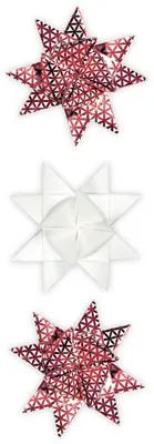 Produktbild von Faltstreifen Fröbelsterne 1,5x45cm weiß/rot