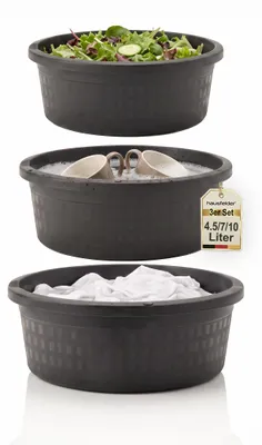 Produktbild von Spülschüssel Set rund, 3er Set, Anthrazit