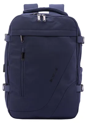 Image de Sac à dos B Cavalli, noir, en polyester, avec fermeture éclair, plusieurs compartiments et port USB