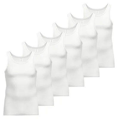 Produktbild von 6er Pack AMMANN Herren GOTS Unterhemd Doppelripp