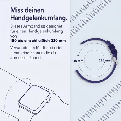 Produktbild von Woven Armband für Fitbit Versa / Versa 2 / Versa Lite - Größe L - Navy / Orange, KI-generiertes Bild