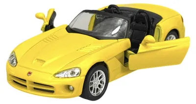 Immagine prodotto di Welly, Dodge Viper SRT-10 del 2003, senza tetto, colore giallo, scala 1:34, modello in metallo, confezione: 42345