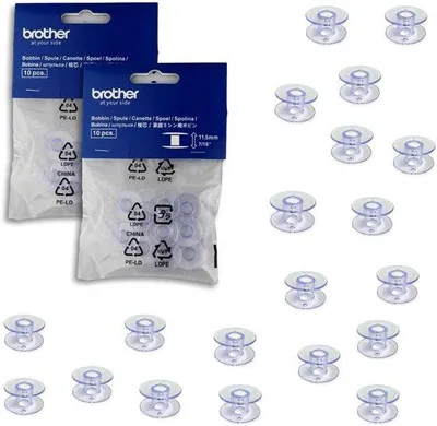 Produktbild von Set mit 20 Spulen für Nähmaschinen, 20,4 x 11,5 mm - universal - geeignet für verschiedene Modelle