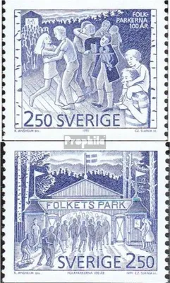 Produktbild von Briefmarken Schweden 1991 Mi 1672-1673 (kompl.Ausg.) postfrisch Volksparks