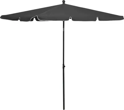 Image de The Living Store Parasol avec mât 210x140 cm Anthracite