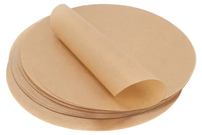 Image de 150 feuilles de papier sulfurisé rondes, papier sulfurisé antiadhésif Ø 30 cm, papier sulfurisé rond pour barbecue, résistant à la chaleur, pour la cuisson à la poêle, au barbecue, pour les pizzas, les gâteaux et la friteuse à air chaud (marron)