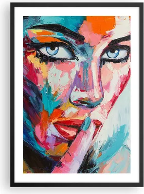 Produktbild von Gerahmtes Poster - Schwarzer Rahmen - Mädchen Gesicht - 50x70 cm - Wand Bild - Wanddeko - Wandbilder - Kunstposter - Wandposter - Bilderrahmen - Bilder - Kunstdruck - Wandbild - P2BPA50x70-3444