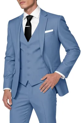 Produktbild von HUUTOE 3-teilige Herrenanzüge Slim Fit Abschlussball Anzüge für Männer Hochzeits