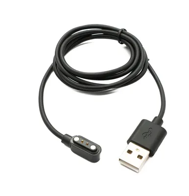 Produktbild von SYSTEM-S USB 2.0 Kabel 100 cm Ladekabel für Realme Watch 3 Smartwatch in Schwarz