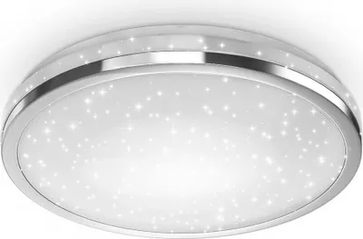 Produktbild von B.K.Licht LED Deckenleuchte Chrom rund Ø38cm 24W 2200lm Neutralweiß 4000K Sterneneffekt