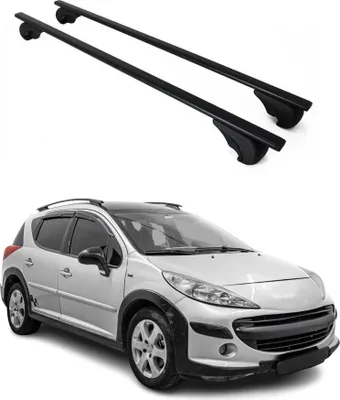 Obrázek produktu pro Příčné střešní nosiče pro Peugeot 207 Combi 2007–2013, černé
