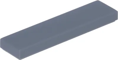 A single, dark gray LEGO tile is shown against a white background.
