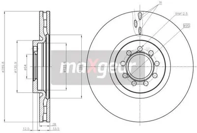 Produktbild von 2x MAXGEAR VORNE VORNE Bremsscheibe