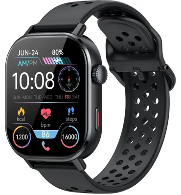 Obrázok produktu pre Inteligentné hodinky pre pánov, AMOLED displej, GPS, vojenský štýl, možnosť vlastnej úpravy ciferníkov, odolný proti poškriabaniu, čierna farba