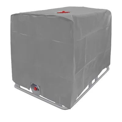 Produktbild von IBC Tonne Eimer Abdeckung 1000L Outdoor Wassertankabdeckung Wasserdicht Stoff Staubdicht,Silber,Ohne Reißverschluss und Deckel
