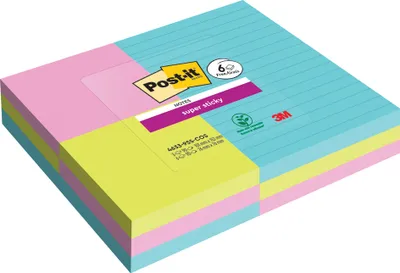 Produktbild von Post-it Haftnotizen Super Sticky Notes Cosmic Promopack 9 Blöcke á 90 Blatt
