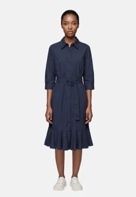 Produktbild von Baumwollkleid Damen 100% Baumwolle mit Knöpfen Dunkelblau Dark Blue UNICA lu Scuro