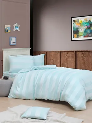 Obrázok produktu pre L'Essentiel Linge de Maison, Max Yollu Saten - Mint, súprava prikrývok pre jednu osobu, 70 % BAVLNA / 30 % POLYESTER, 140 x 200 cm