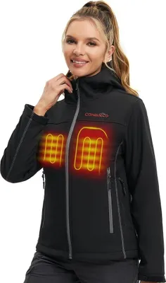 Immagine prodotto di CONQUECO giacca riscaldata impermeabile e antivento da donna XL per il lavoro e l'abbigliamento quotidiano