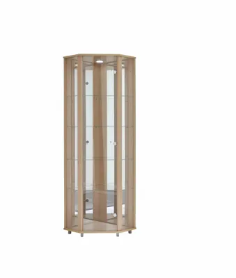 Produktbild von Eckvitrine Vitrinenschrank Glasvitrine Vitrine "Berlin I" Buche