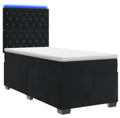 Immagine prodotto di Letto a molle con materasso nero 80 x 200 cm in velluto