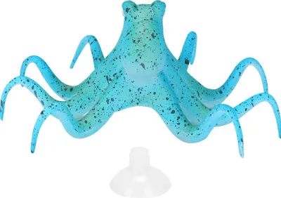 Produktbild von Silikon künstliche fluoreszierende Simulation Octopus Aquarium Aquarium Dekoration (blau)