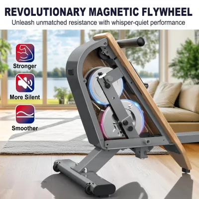 Image de Vélo d'appartement de fitness - Rameur magnétique - 16 niveaux de résistance - Bluetooth - Écran LCD - Capacité de charge de 150 kg