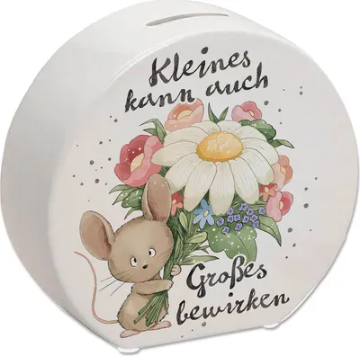 Produktbild von Maus Spardose mit Spruch Kleines kann auch Großes bewirken