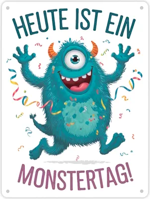 Produktbild von Heute ist ein Monstertag! Metallschild XL in 21x28 cm