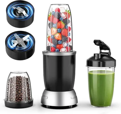 Standmixer 3-in-1, 1200 W, 1,1 l, Smoothie-Mixer, schwarz