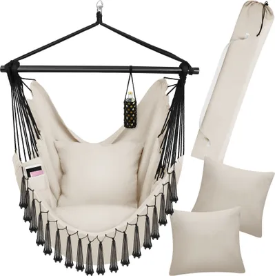 Produktbild von Hängesessel Malika, Boho-Style, Belastbarkeit 150kg - beige