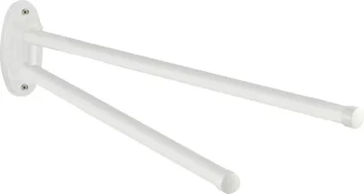 Produktbild von WENKO Handtuch Halter Stange Edelstahl ständer Haken Aufhänger Basic Weiß