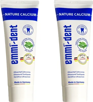 Produktbild von 2x Emmi®-dent Ultraschall Zahncreme Nature Calcium - 2x 75ml