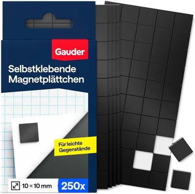 Zdjęcie produktu dla Krążki magnetyczne 10 x 10 x 2 mm, samoprzylepne, 250 sztuk