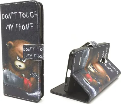 Produktbild von Handyhülle Tasche für Handy ZTE Blade V7 Lite Schriftzug Bär mit Kettensäge