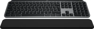 Produktbild von Logitech Master MX Keys S Combo for Mac, Kabellos, RF Wireless + Bluetooth, Scherenschalter, QWERTY, LED, Aluminium, Schwarz