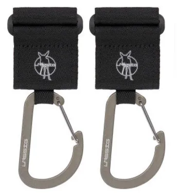 Immagine prodotto di Set di 2 ganci per passeggino Lässig - moschettone, nero