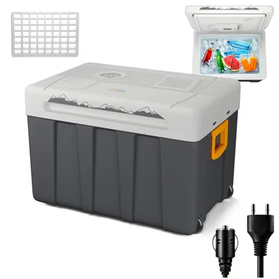 Produktbild von PEME Ice-on 50 Liter elektrische Kühlbox zum Kühlen und Warmhalten, 12/230V mobiler Kühlschrank, Eco-Modus, für Camping und Auto, Adventurer Orange